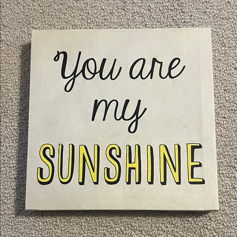 You Are My Sunshine Wall Art - Yellow and Black